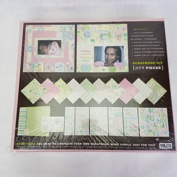 Marcella by K Scrapbook "Bon Bon" 12x12 Mega Kit Album Stickers Paper 377 Pieces - Picture 5 of 11